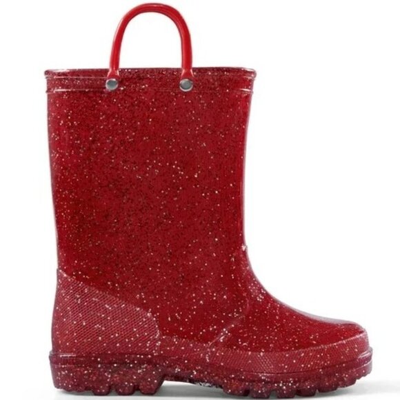 Other - RED GLITTER RAIN BOOTS WATERPROOF